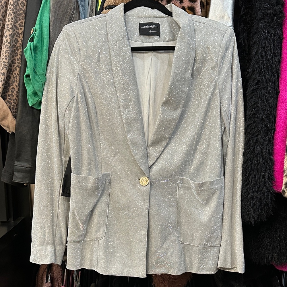 Sparkling Silver Blazer by Ashley Stewart